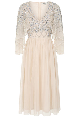 Kathryn Nude Sequin Midi Dress – Frock and Frill