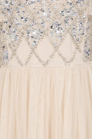 Kathryn Nude Sequin Midi Dress – Frock and Frill