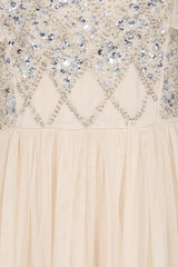 Kathryn Nude Sequin Midi Dress