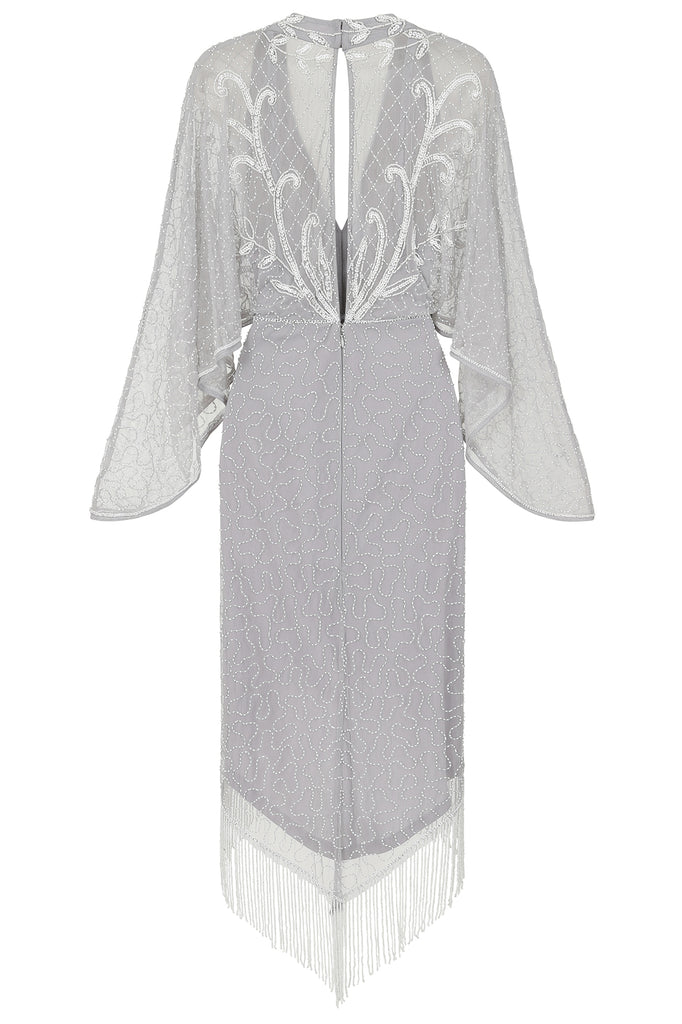 Kendra Embellished Midi Dress - Grey