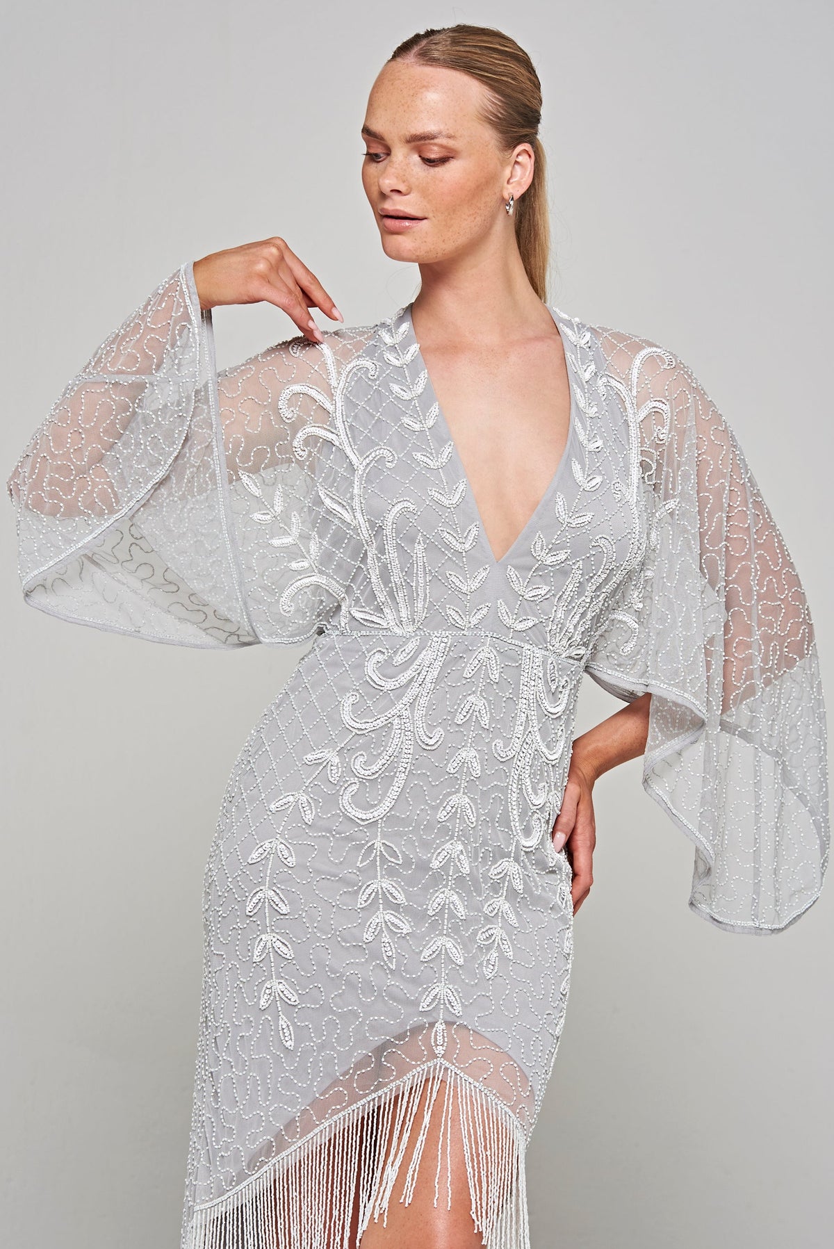 Kendra Grey Embellished Midi Dress Frock and Frill Kendra Grey Embellished Midi Dress Frock and Frill