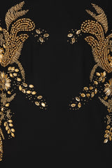 Kiah Black Embellished Midi Dress