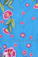 Kira Blue Floral Embroidered Midaxi Dress