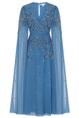 angeleye embellished maxi dress blue Floral Sequin Embellished Maxi Dress in Blue