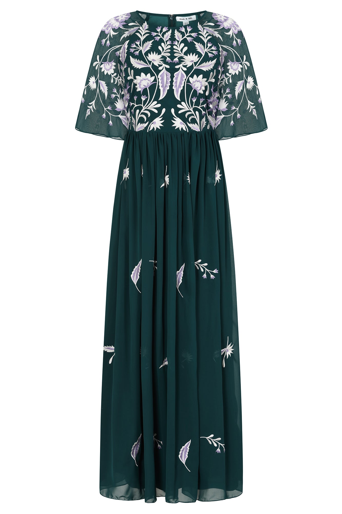 Laurel Teal Floral Embroidered Maxi Dress Frock and Frill Laurel Teal Floral Embroidered Maxi Dress Frock and Frill