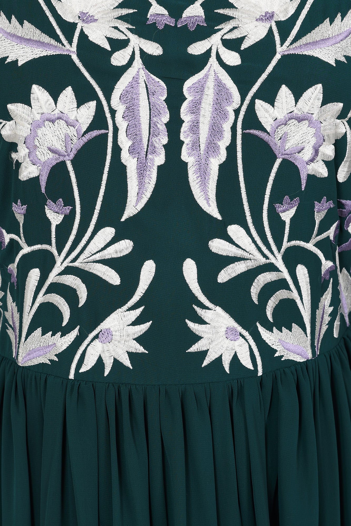 Laurel Teal Floral Embroidered Maxi Dress Frock and Frill Laurel Teal Floral Embroidered Maxi Dress Frock and Frill