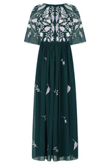 Laurel Teal Floral Embroidered Maxi Dress Frock and Frill Laurel Teal Floral Embroidered Maxi Dress Frock and Frill
