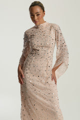 Leah Blush Sequin Midi Dress