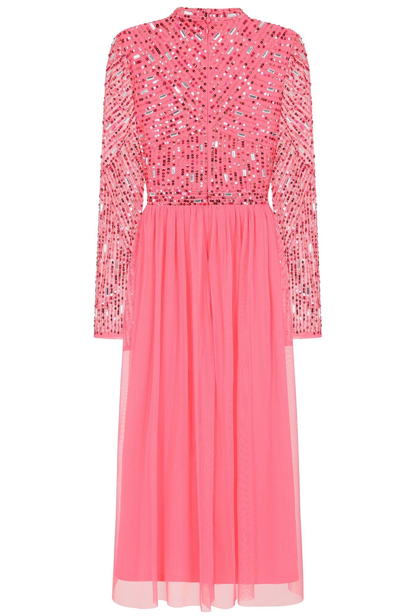 Lela Embellished Midi Dress - Strawberry Pink