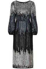 Lena Black Sequin Midi Dress