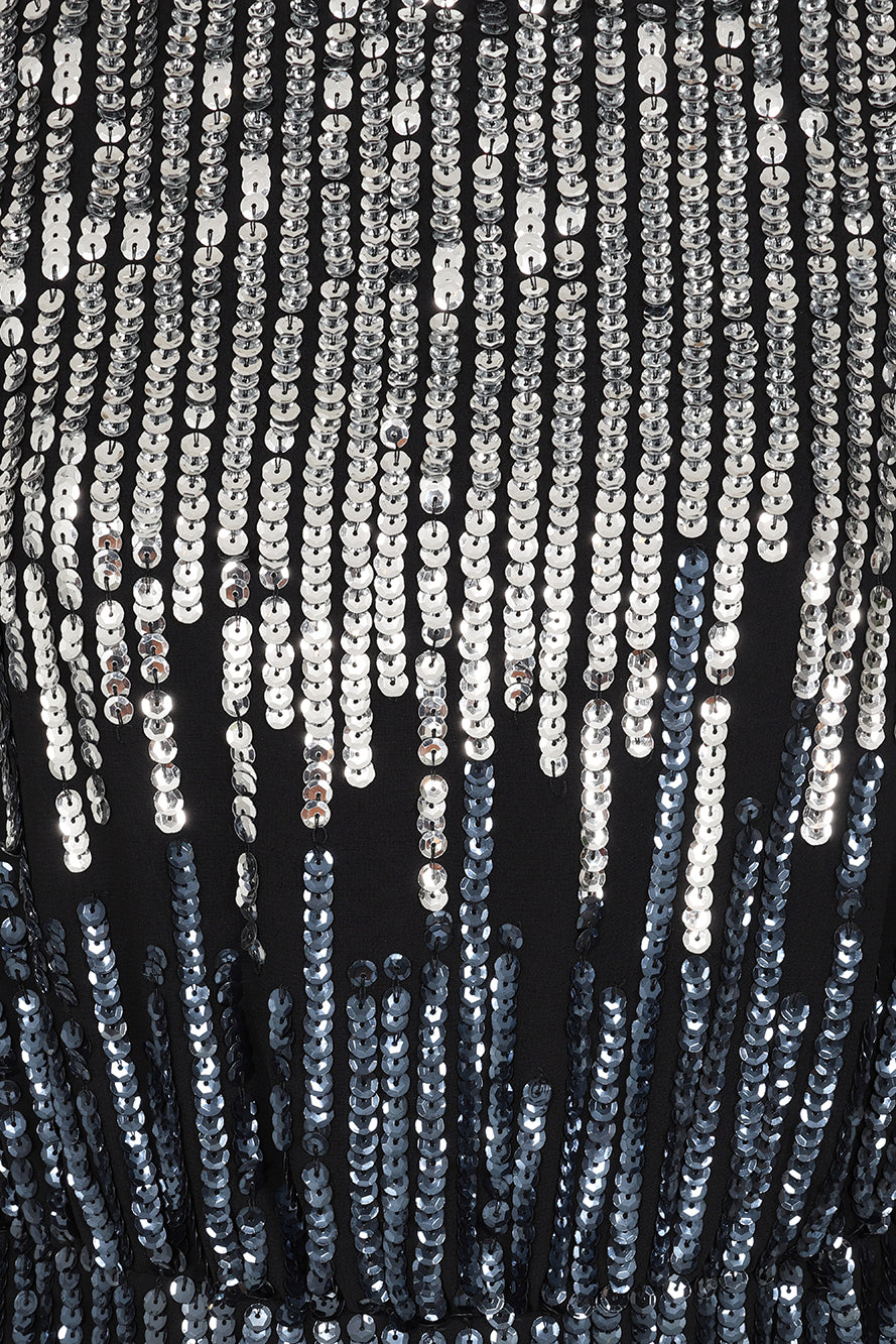 Lena Black Sequin Midi Dress