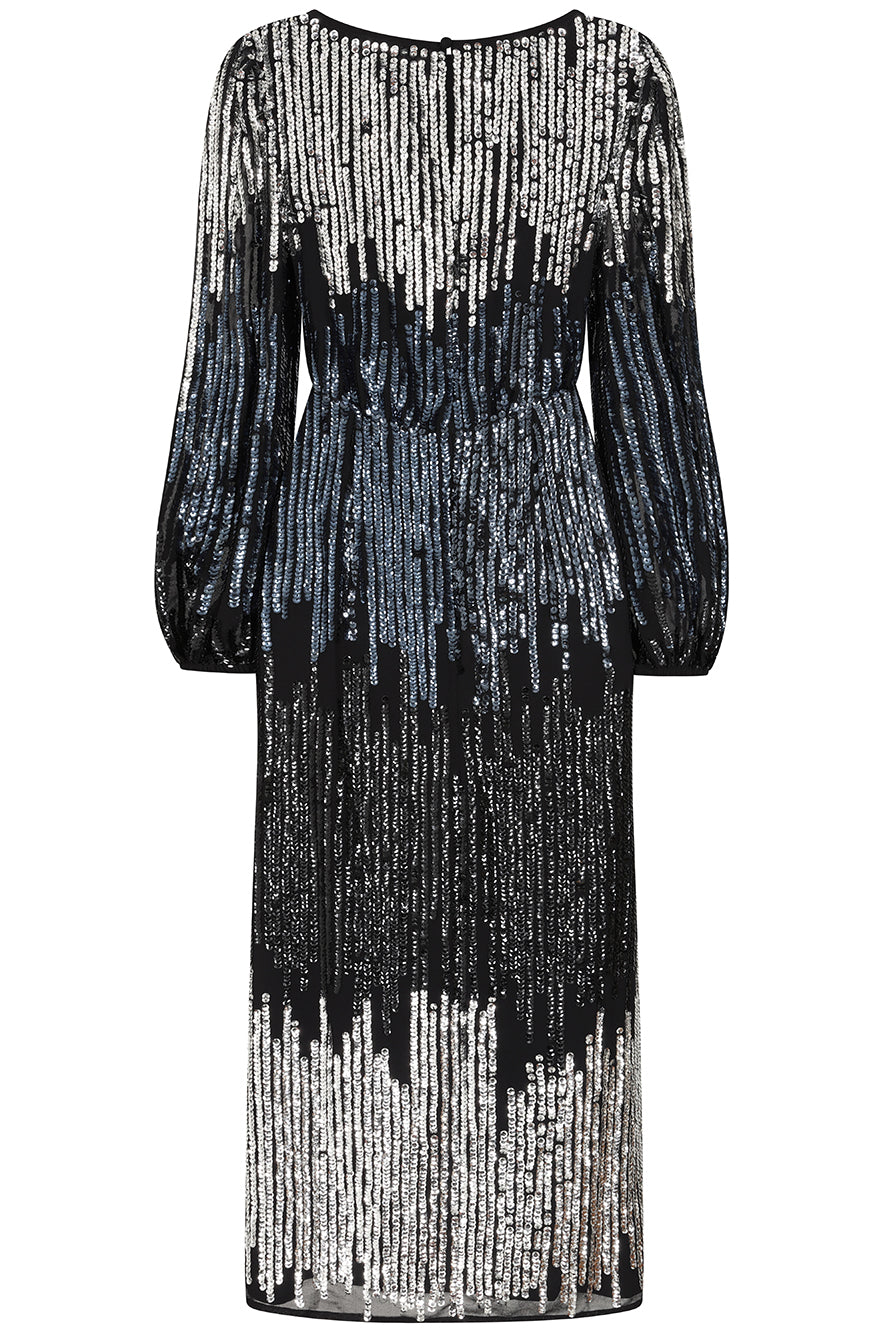 Lena Black Sequin Midi Dress Frock and Frill Lena Black Sequin Midi Dress Frock and Frill
