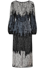 Lena Black Sequin Midi Dress