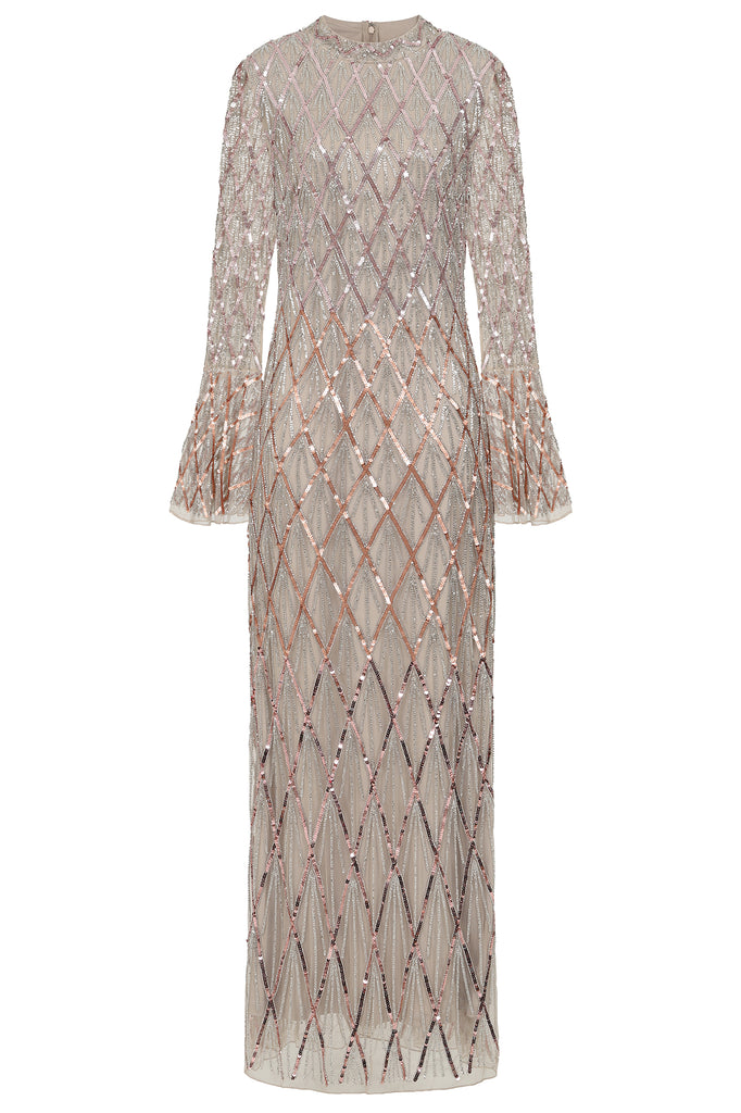 Lillian Ombre Embellished Maxi Dress – Frock and Frill