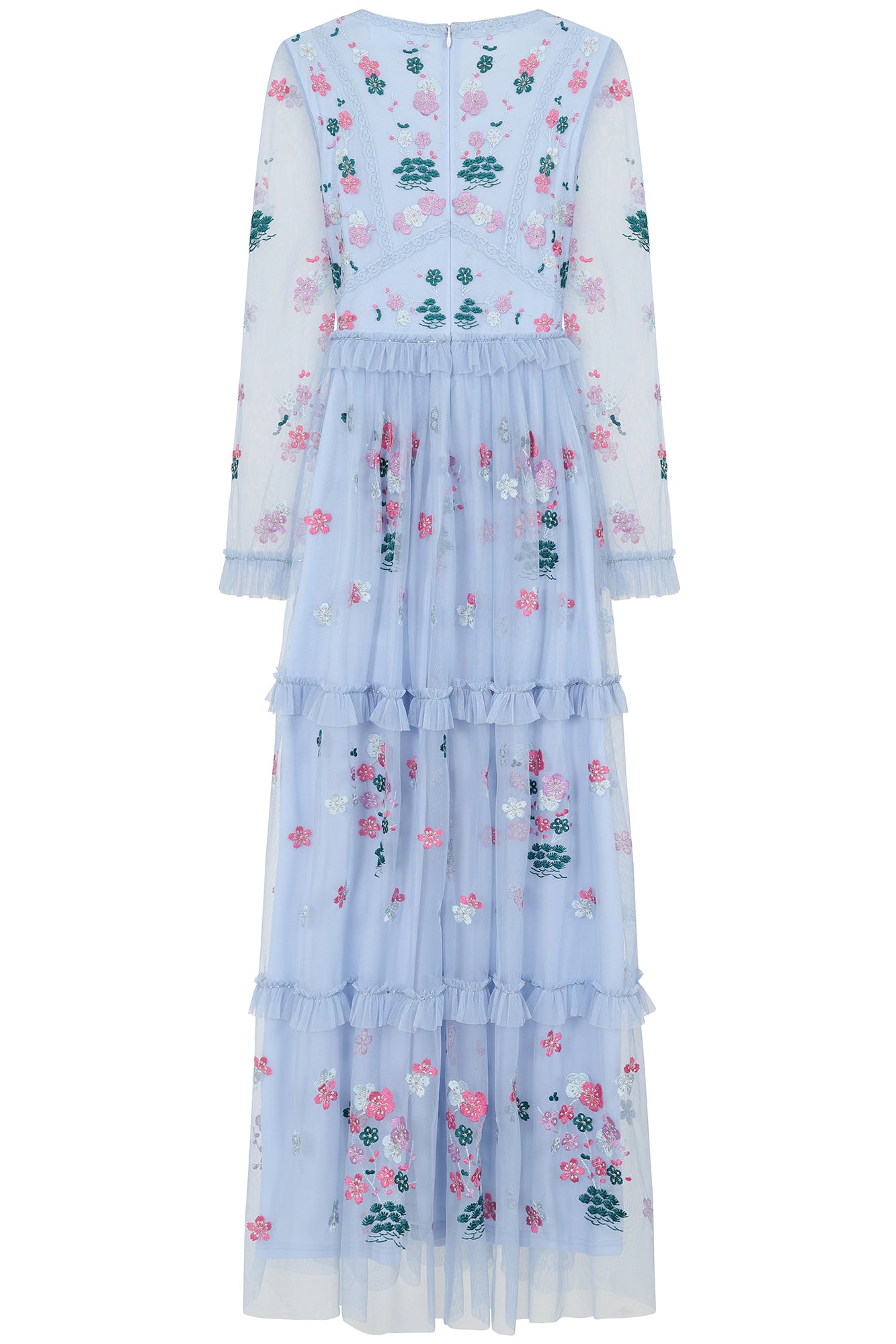 Linnea Light Blue Floral Embroidered Maxi Dress Frock and Frill Linnea Light Blue Floral Embroidered Maxi Dress Frock and Frill