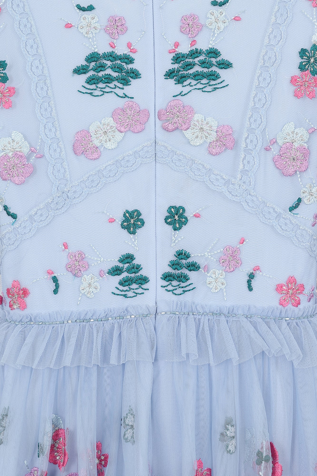 Linnea Light Blue Floral Embroidered Maxi Dress Frock and Frill Linnea Light Blue Floral Embroidered Maxi Dress Frock and Frill