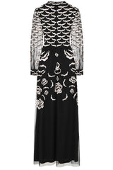 Loretta Embroidered Maxi Dress - Black