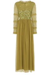 Lorna Sequin Maxi Dress - Willow Green