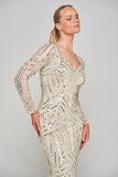 Lorraine Champagne Embellished Maxi Dress