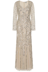 Lorraine Embellished Maxi Dress - Champagne