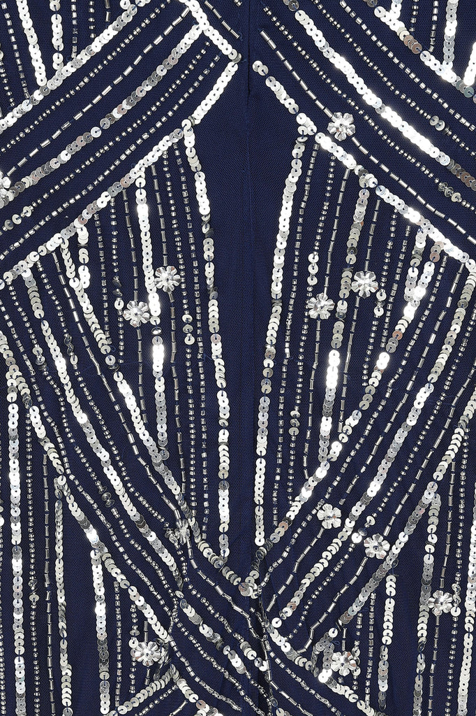 Lorraine Navy Embellished Maxi Dress – Frock and Frill