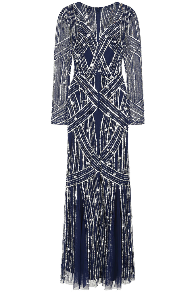 Lorraine Embellished Maxi Dress - Navy
