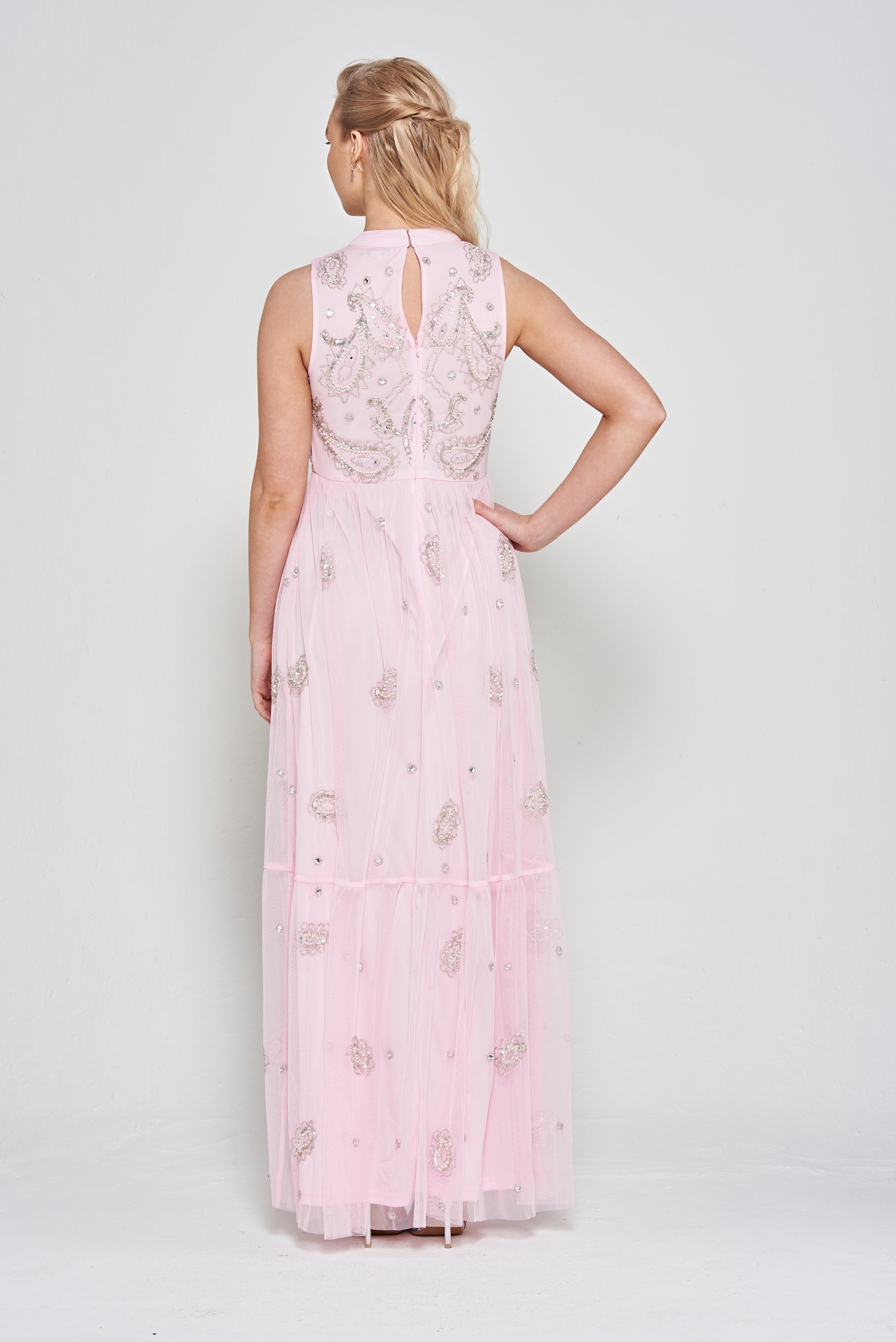 Louise Pink Embellished Maxi Dress