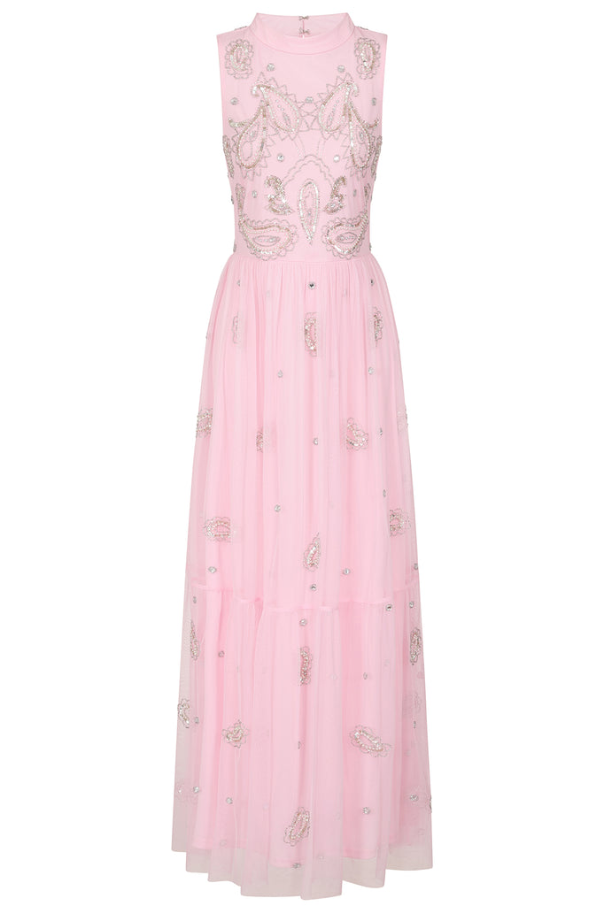 Louise Pink Embellished Maxi Dress