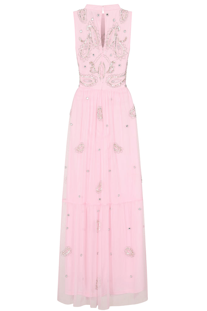Louise Pink Embellished Maxi Dress