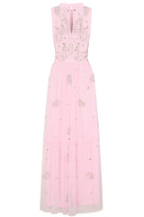 Louise Pink Embellished Maxi Dress