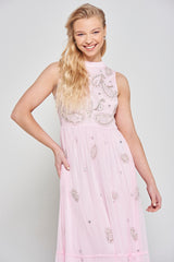 Louise Pink Embellished Maxi Dress