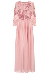 Lovella Blush Floral Embellished Maxi Dress 