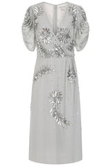 Lucy Grey Embellished Midi Dress