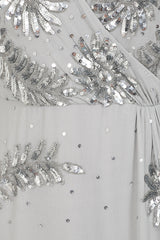Lucy Grey Embellished Midi Dress