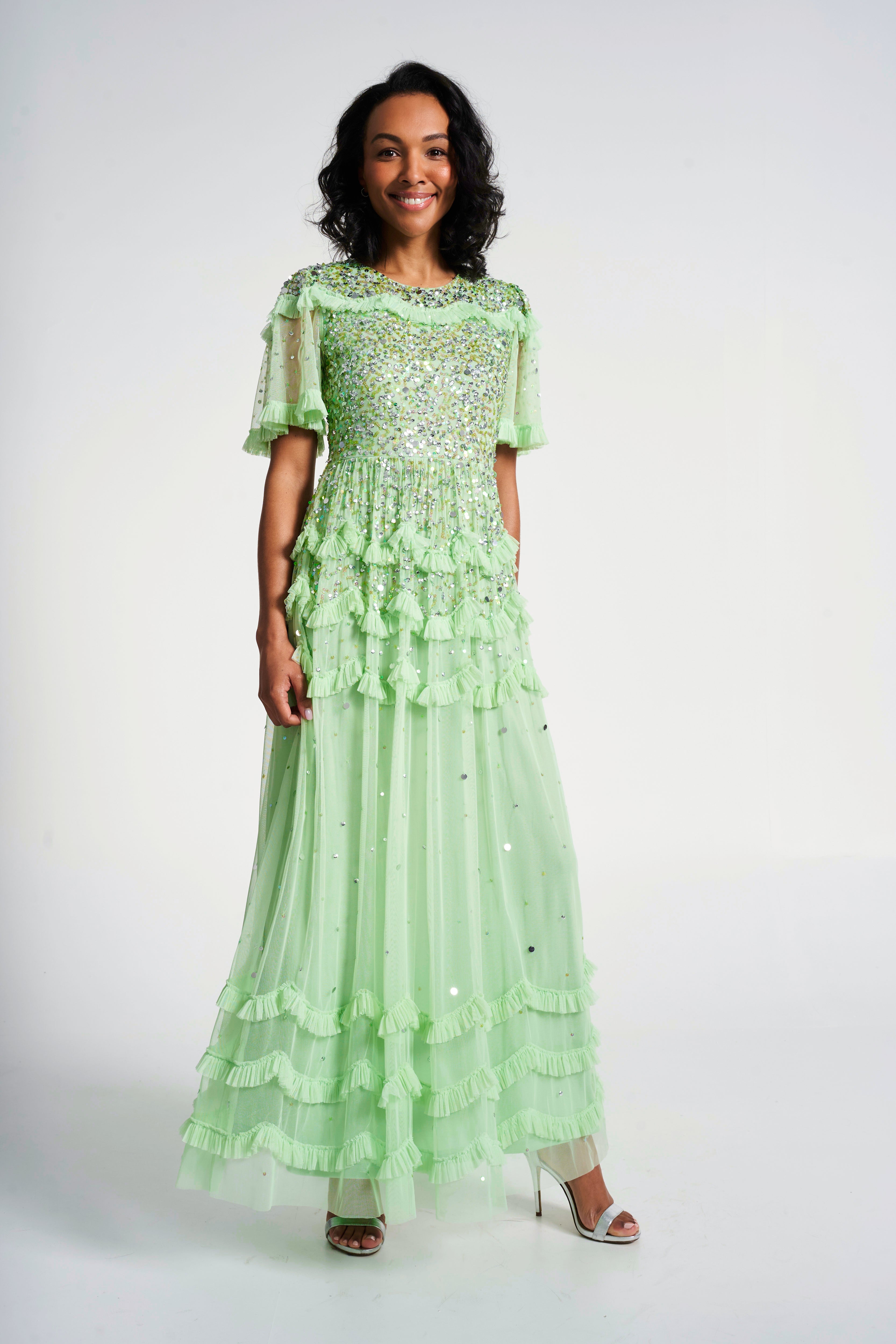 Lydia Green Sequin Maxi Dress
