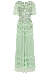 Lydia Sequin Maxi Dress - Green