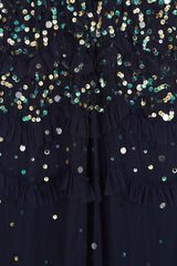 Lydia Sequin Maxi Dress - Navy