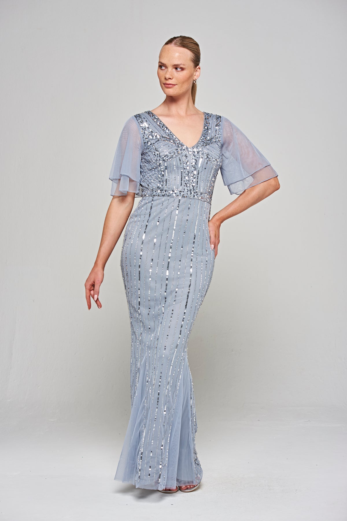 Lynda Grey Embellished Maxi Dress