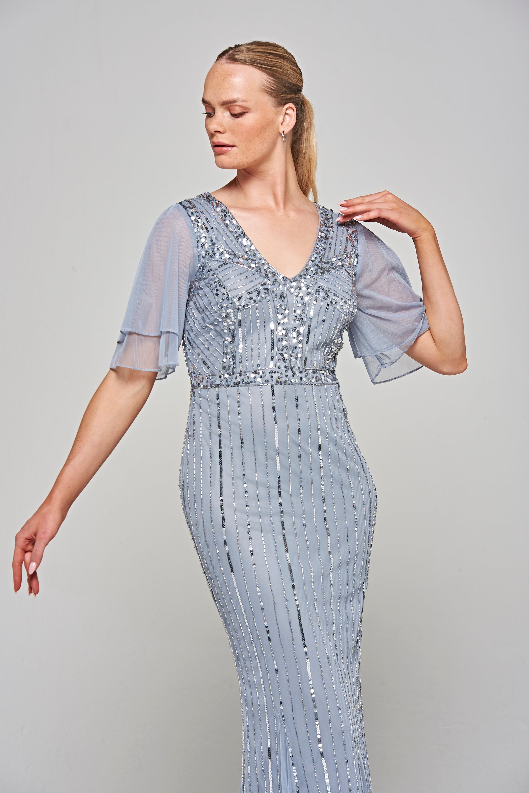 Lynda Grey Embellished Maxi Dress