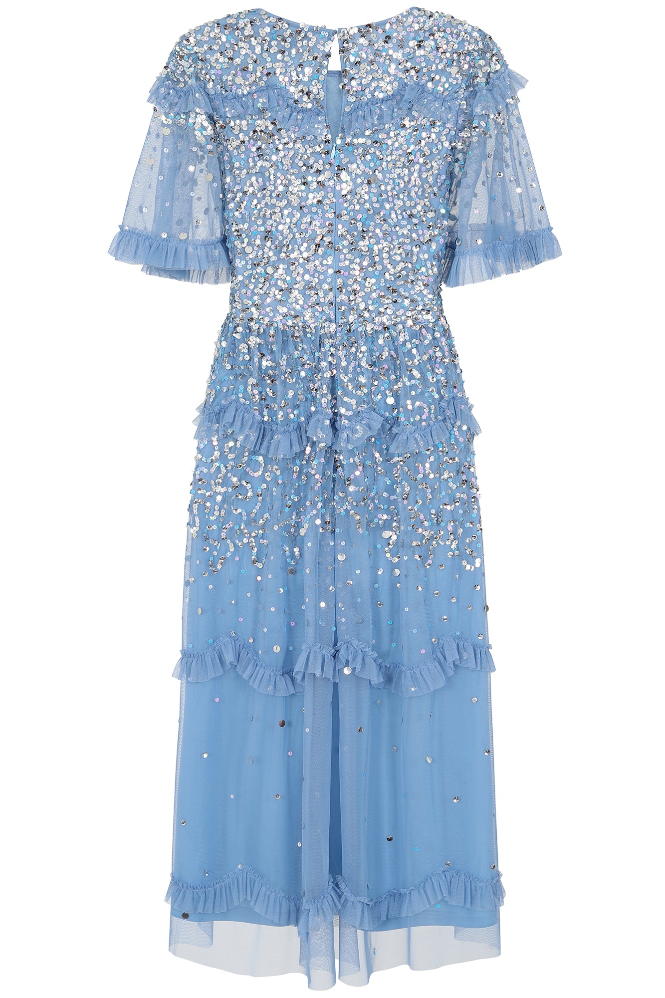 Lynne Blue Sequin Midi Dress – Frock and Frill