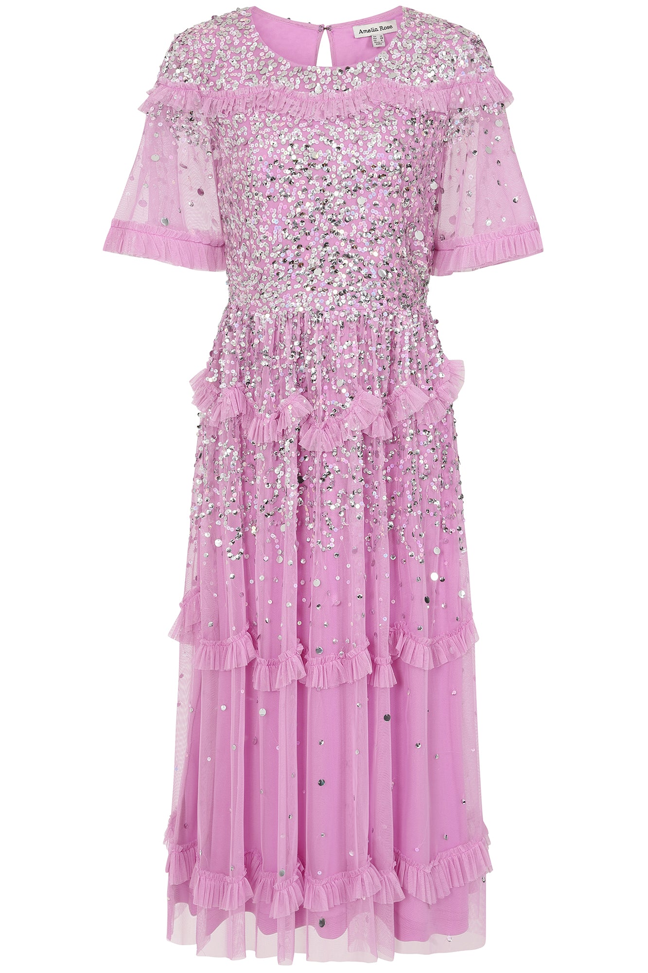 Lynne Pink Sequin Midi Dress Frock and Frill Lynne Pink Sequin Midi Dress Frock and Frill