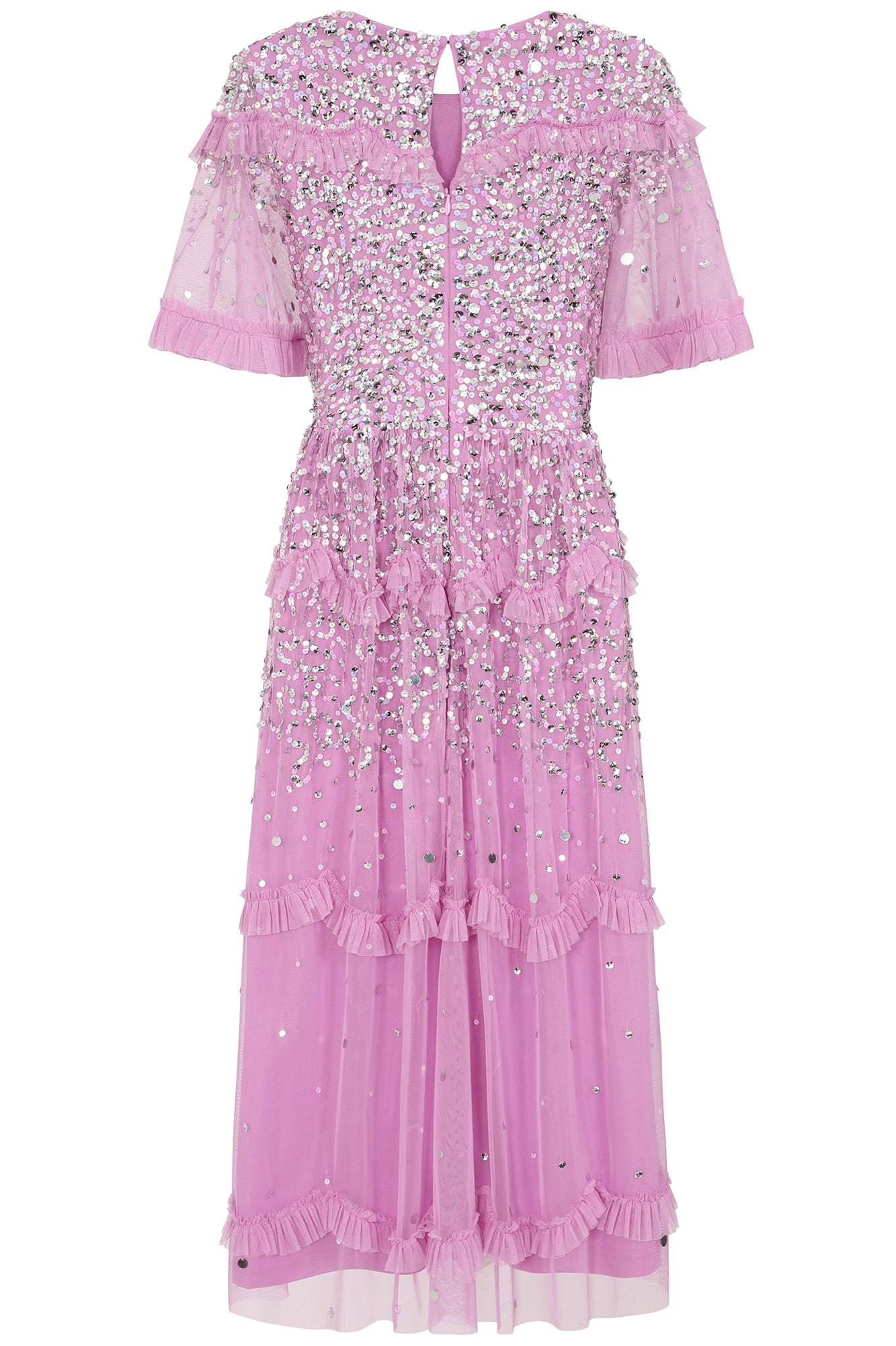 Lynne Sequin Midi Dress - Pink