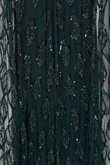 Mae Teal Green Embellished Cape Sleeve Maxi Dress