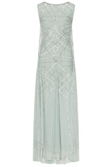 Marcia Aqua Sequin Maxi Dress