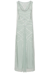 Marcia Aqua Sequin Maxi Dress