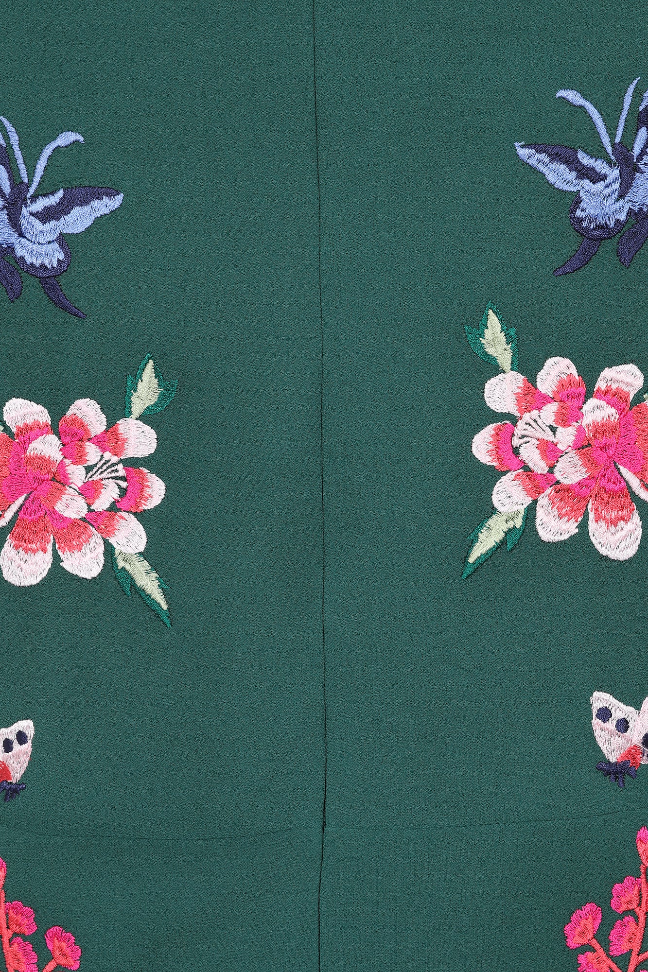 Marella Alpine Green Floral Embroidered Midi Dress Frock and Frill Marella Alpine Green Floral Embroidered Midi Dress Frock and Frill