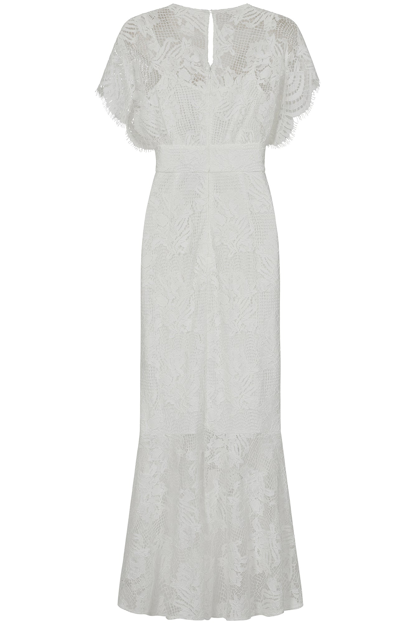 Marguerite White Lace Dip Hem Midaxi Dress Frock and Frill Marguerite White Lace Dip Hem Midaxi Dress Frock and Frill