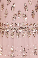 Marianne Blush Rose Gold  Embellished Maxi Dress