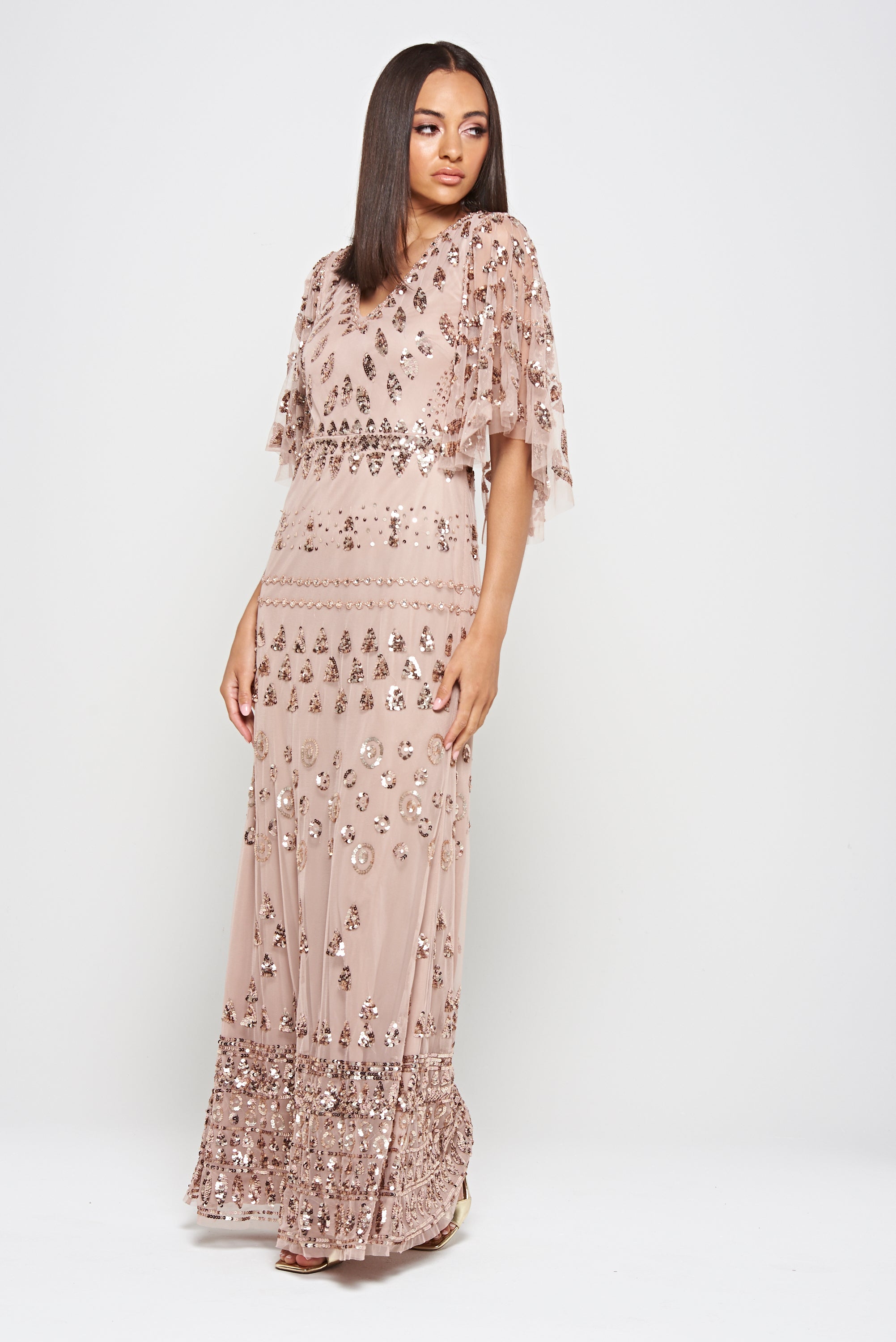 Marianne Blush Embellished Maxi Dress Frock and Frill Marianne Blush Embellished Maxi Dress Frock and Frill