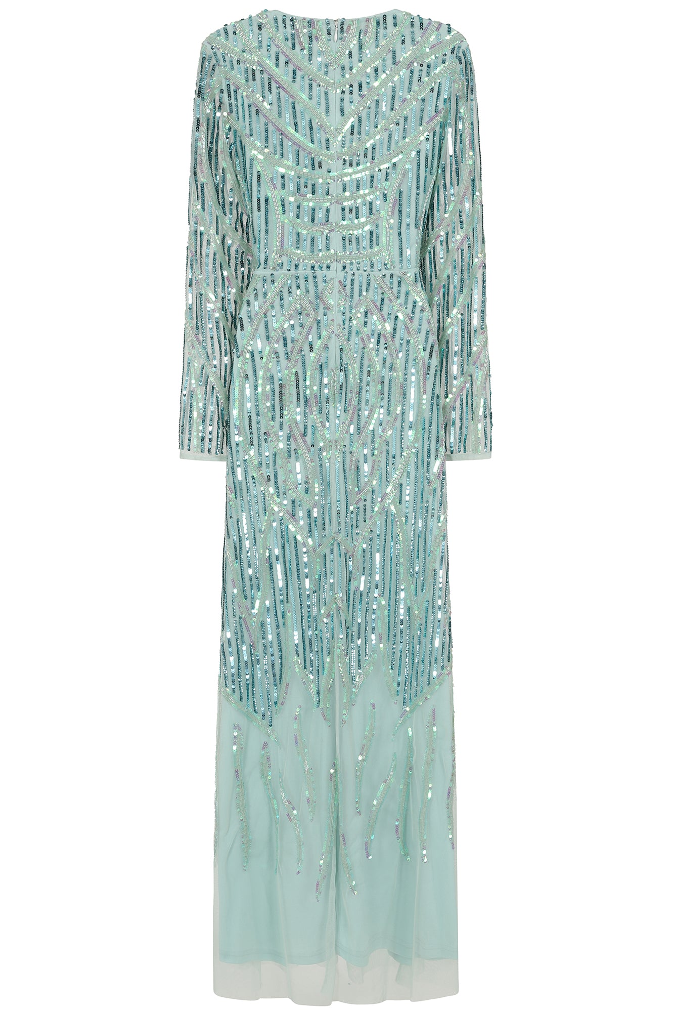 Marina Aqua Embellished Maxi Dress